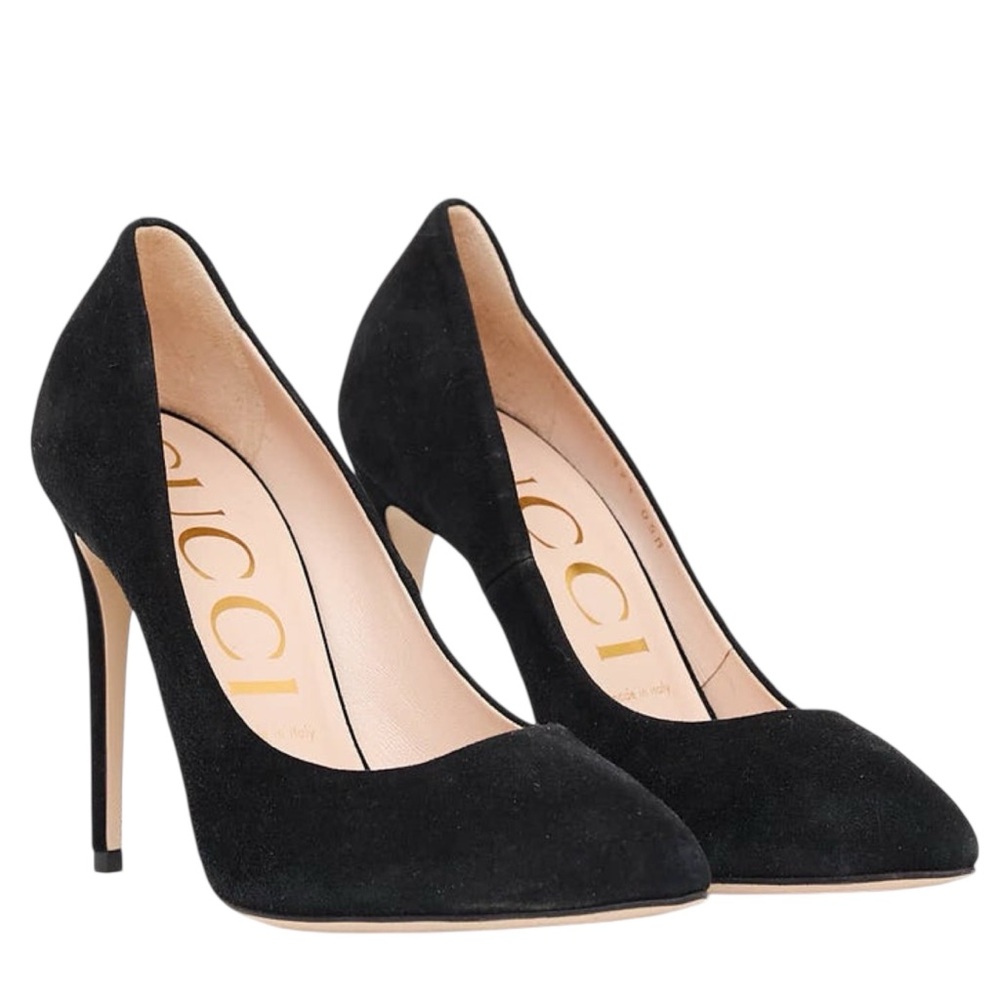 GUCCI Black Suede Almond Toe Stiletto Heel - Picture 2 of 8